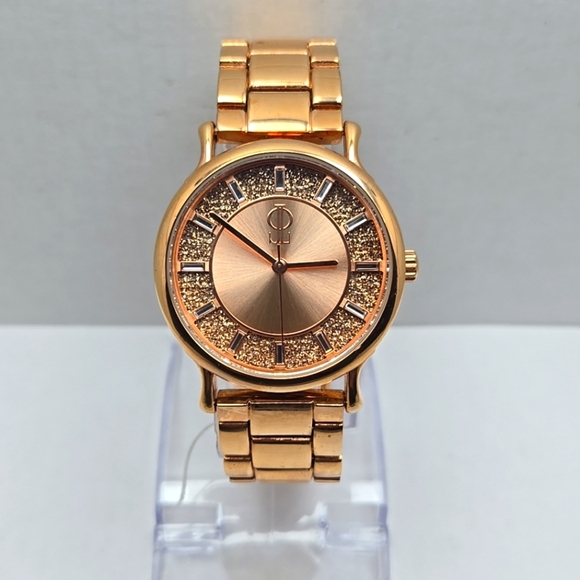 Womens Jennifer Lopez Rose Gold Sparkle Watch Rhinestones FMDJL338 New Battery - Picture 1 of 10